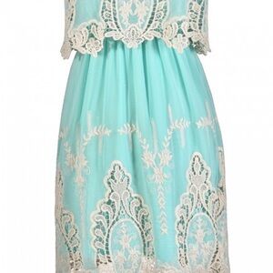 Hot & Delicious Blue Cream Sleeveless Sundress